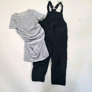 Maternity dress and overalls